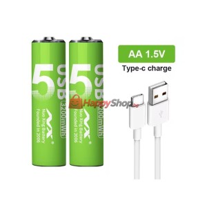 Батерия AA Li-ion 2200mWh 1.5V Quick Charge USB-C к-т 2 броя